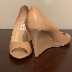 NEW JIMMY CHOO Peep Toe Wedges